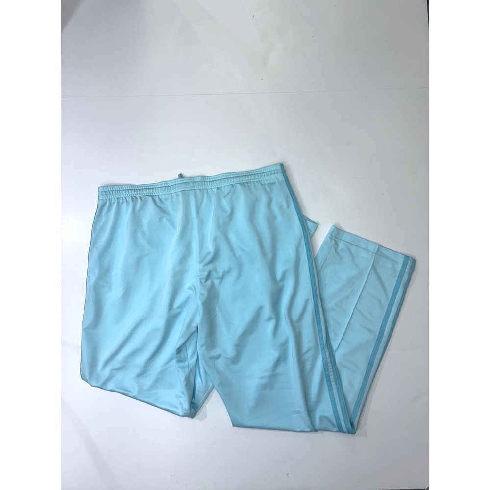 Adidas Womens Light Blue Three Stripe Track Pants Large Pastel Blue Sporty Y2K L - Picture 3 of 10